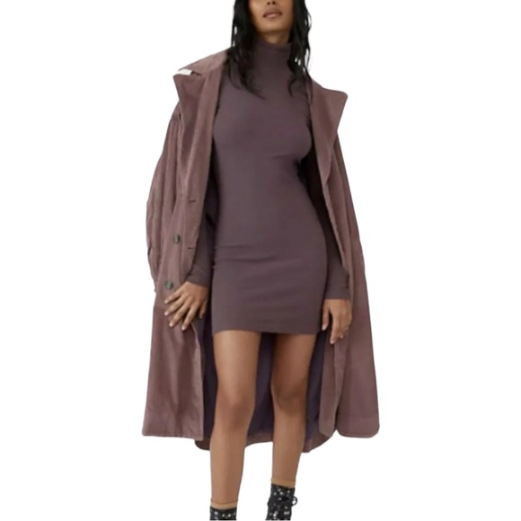 Free People Jenna Cord Trench XS & XL Taupe Purple Longline Button Corduroy Coat - Picture 4 of 9